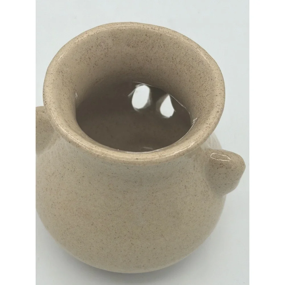 Vintage Peter Petrie Signed Studio Art Pottery Face Egg Separator Its Snot A Mug